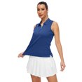 thumbnail image 7 of Xidunhg Women's Polo Shirt Quarter Zipper Golf Vest Sleeveless Quick-Drying Sports Polo Shirt Navy XL, 7 of 7