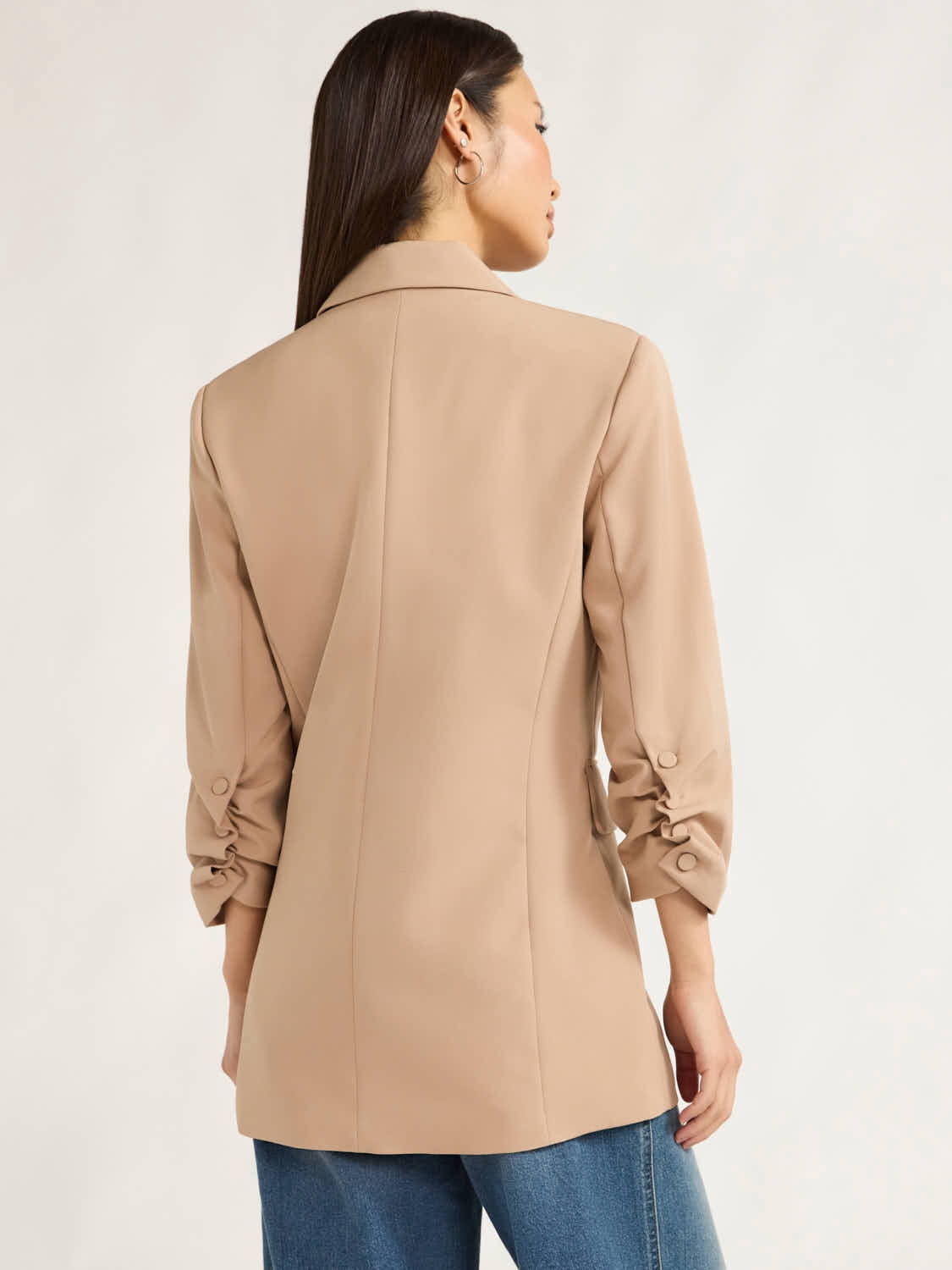 Scoop Women's Ultimate Crepe Scrunch Sleeve Blazer, Sizes XS-XXL