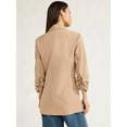 thumbnail image 3 of Scoop Women's Ultimate Crepe Scrunch Sleeve Blazer, Sizes XS-XXL, 3 of 5