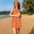 thumbnail image 5 of Spring Summer Dresses for Women 2025 - Dots On Orange Background Swimsuit Coverup Sundresses for Women, Beach Vacation Clothes for Women, Hawaiian Tshirt Dresses for Women, 5 of 7