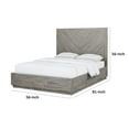 thumbnail image 5 of Alliso Full Size Bed, Tall Panel Headboard, Herringbone Style, Gray Acacia, 5 of 5