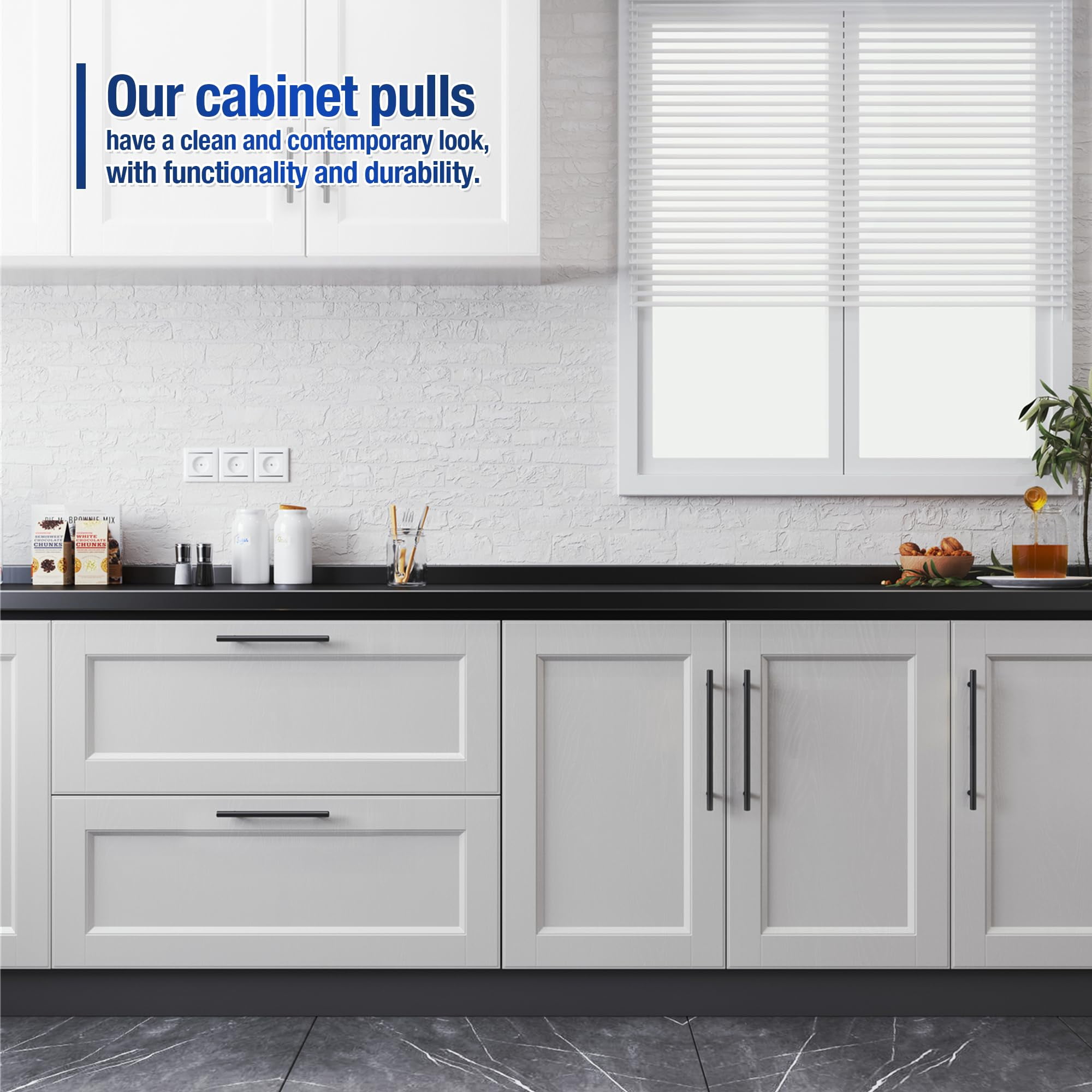 30 Pack Cabinet Knobs, Black Cabinet Handles, 2in Kitchen Cabient Knobs, Single Hole Drawer Knobs for Dresser Drawers