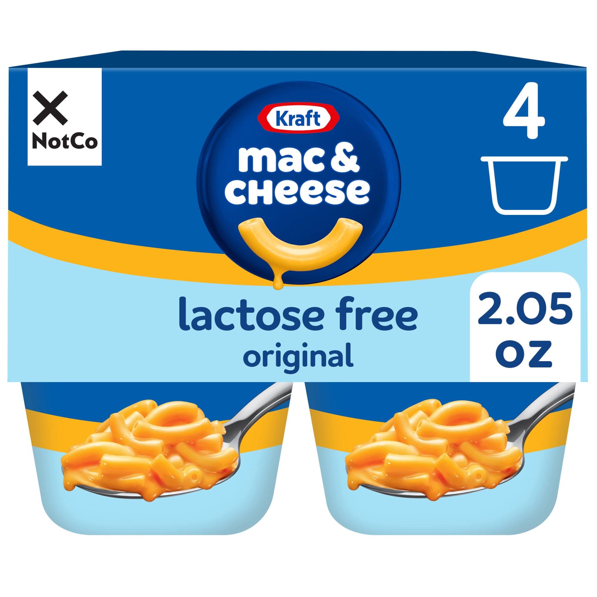 Kraft NotCo Original Flavor Plant Based Mac & Cheese, 4 Count Pack, 2.05 oz Cups