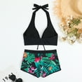 thumbnail image 5 of Hicidod Women's Bikini Swimsuits Fashion Floral Print Bathing Suit with Shorts Push Up Swimwear 2 Piece Sets with Boy Short, 5 of 9