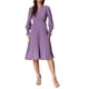 thumbnail image 2 of VESTIDOS V DE CUELLO INSPIRADORES CHIC PARA MUJERES, CON MANGAS PUFF PLISADAS, ELEGANTE Y CASUAL, MIDI, L MORADO GRIS, 2 of 6