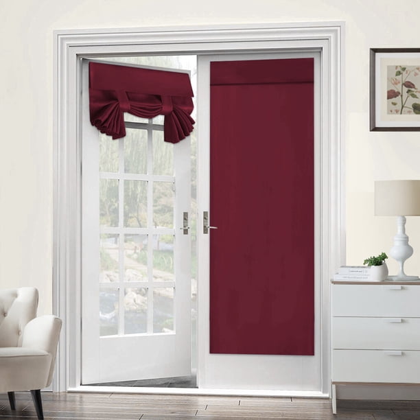 Cateissary Cortina opaca de poliéster, autoadhesiva, con cancelación de ruido, aislamiento térmico, decorativa, para cocina, oficina, dormitorio, Sombras de ventana Vino rojo Cateissary HA073349-03
