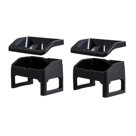 IRIS Adjustable Elevated Pet Feeder, Black, 2 Pk