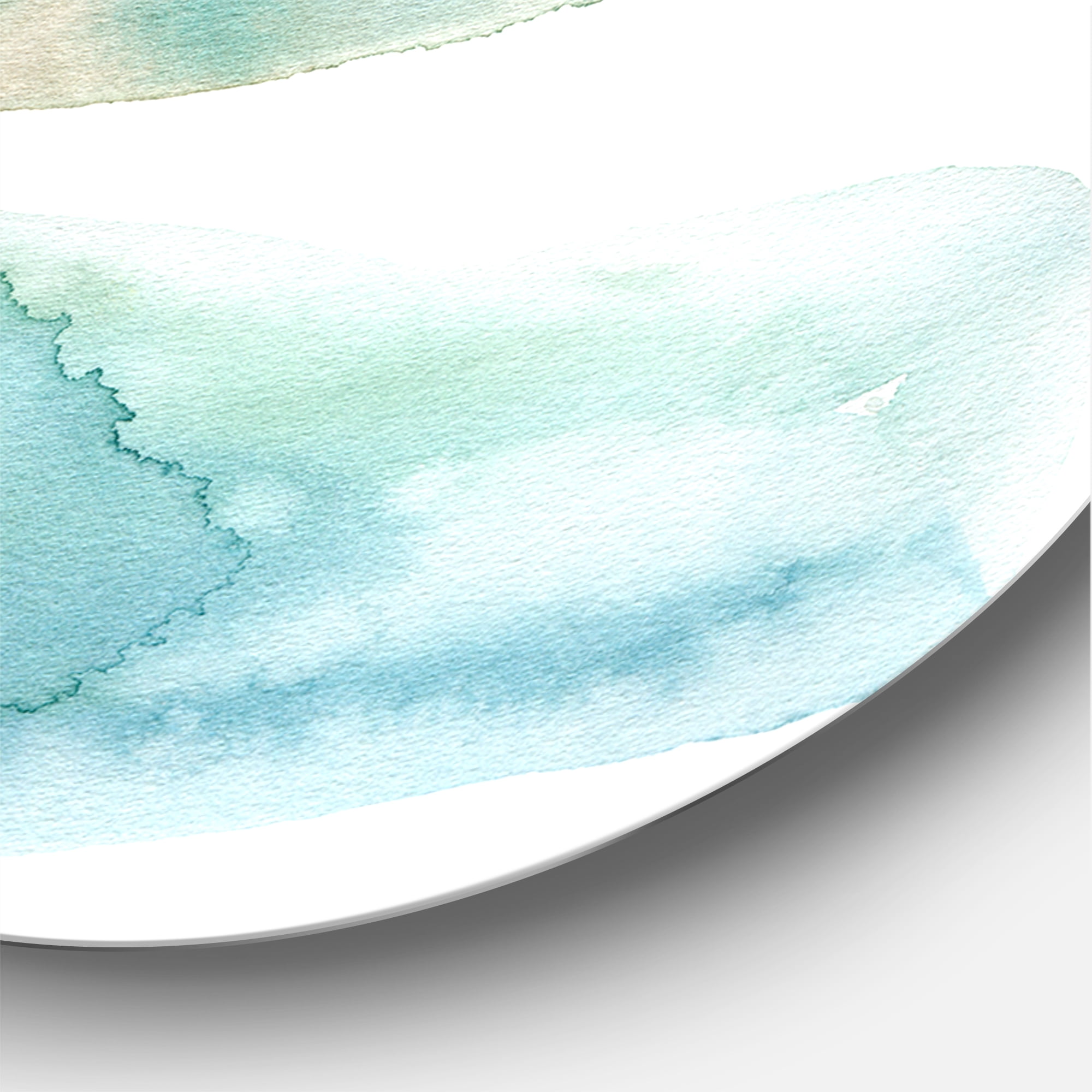 Designart 'Green and Blue Clouds' Modern Circle Metal Wall Art 23x23 - Disc of 23