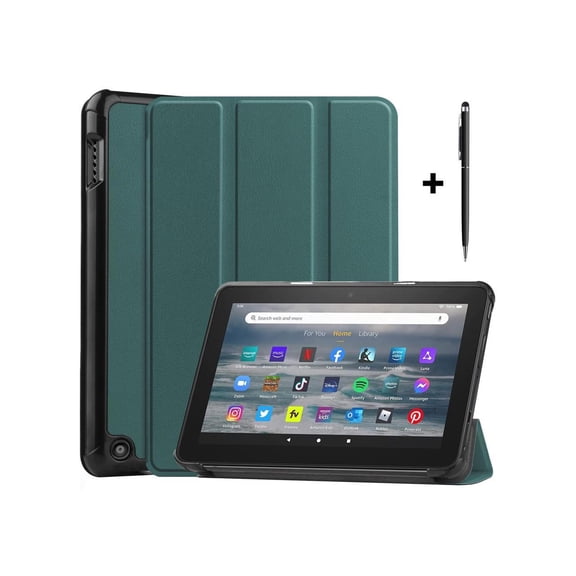 Case for All New Amazon Fire 7 inch Tablet (12th Generation, 2022 Released) - Lightweight Tri-fold Auto Wake/Sleep Stand Cover with Universal Stylus Pen