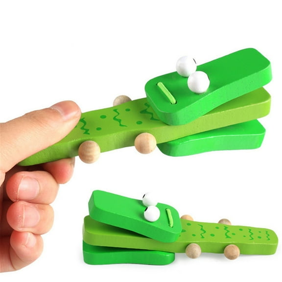 ABPWLY Wood Hand Clappers Crocodiles Shape Wooden Clappers Long Handle Easy Grasping Musical Instruments for Sensory Play and Development