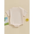 thumbnail image 3 of Bagilaanoe Newborn Baby Girl Summer Rompers Letter Print Short Sleeve Bodysuits 3M 6M 12M 18M Infant Casual One Piece Short Jumpsuit, 3 of 8