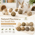 thumbnail image 2 of WLGJL Bunny Chew Grass Balls, Rolling Chew Toys for Small Animals, Natural Chew Grass Toys and Bunny Treats for Rabbits, Guinea Pigs, Chinchillas, Hamsters, Mice Teeth Grinding (8 Pcs), 2 of 8