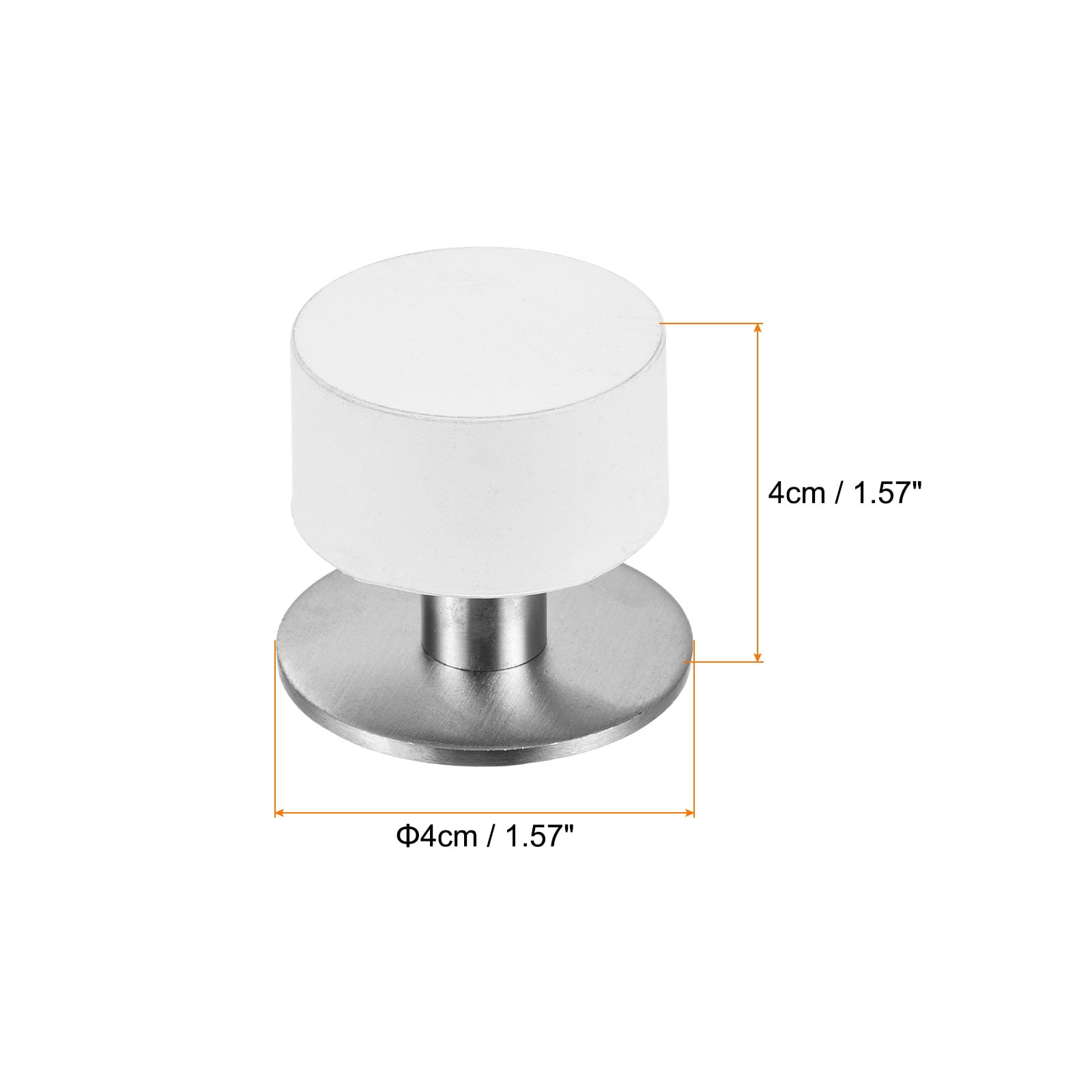 Uxcell 4Pcs Door Stoppers, Self-Adhesive Cylindrical Door Stop Wall Protector 40mmWhite