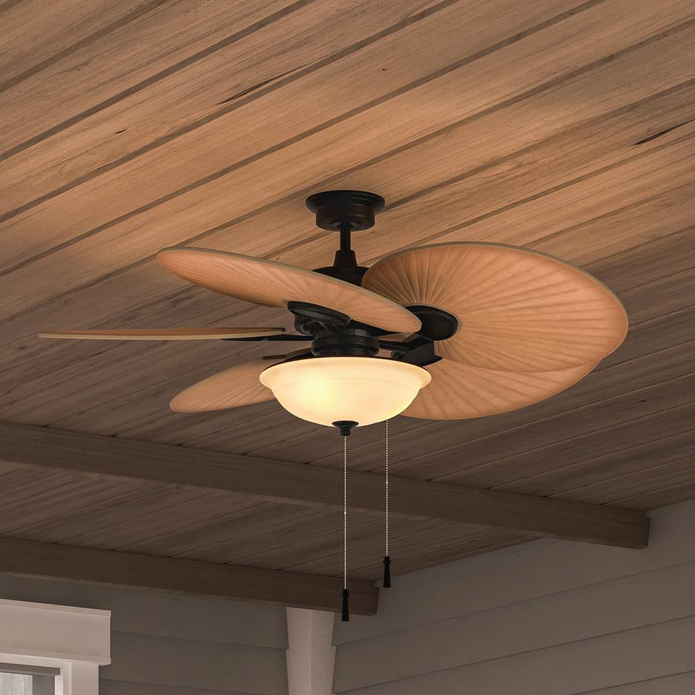 Hampton Bay Havana 48 In Led Natural Iron Ceiling Fan With