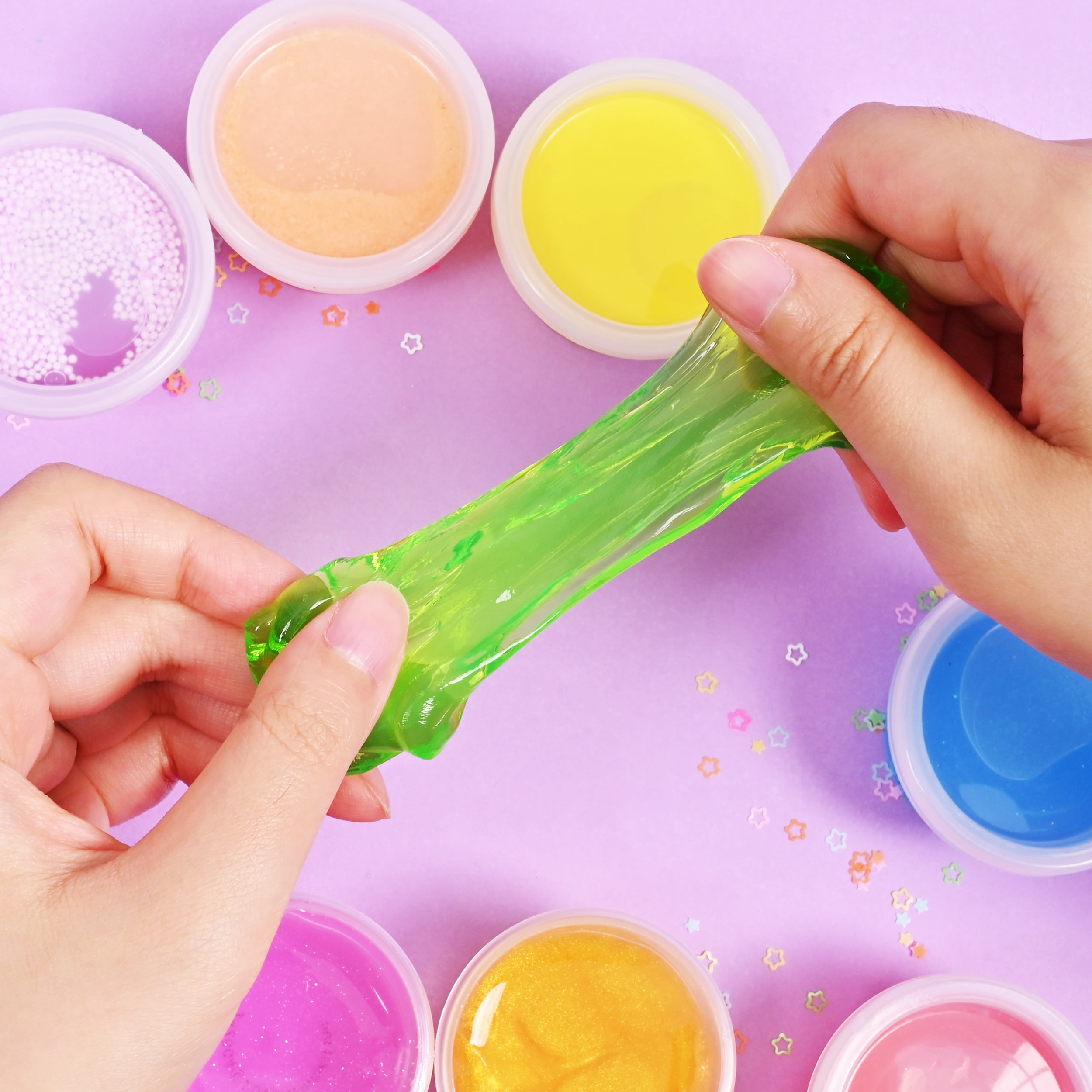 Hello Hobby Variety Slime Pack, Assorted Slime Textures, 8 Count Sensory Play Set
