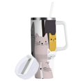 thumbnail image 2 of Ryvnso 40 oz Tumbler with Handle and Straw Various Doodle Cats Insulated Stainless Steel Travel Mug with Lid, 2 of 9