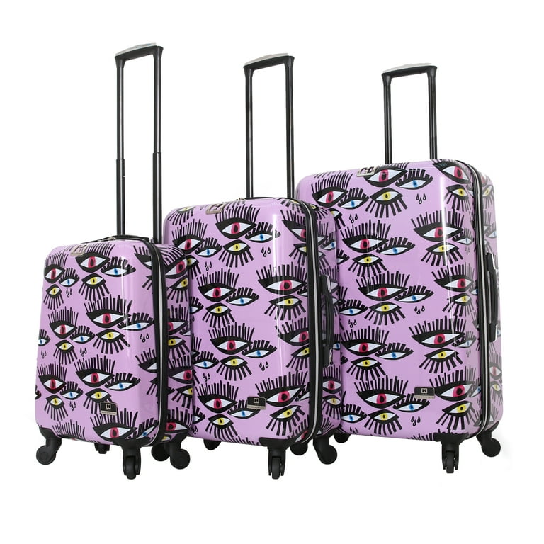 Halina Bouffants Broken Hearts BOLD EYES 3 Piece Hard Side Spinner Luggage Set Walmart