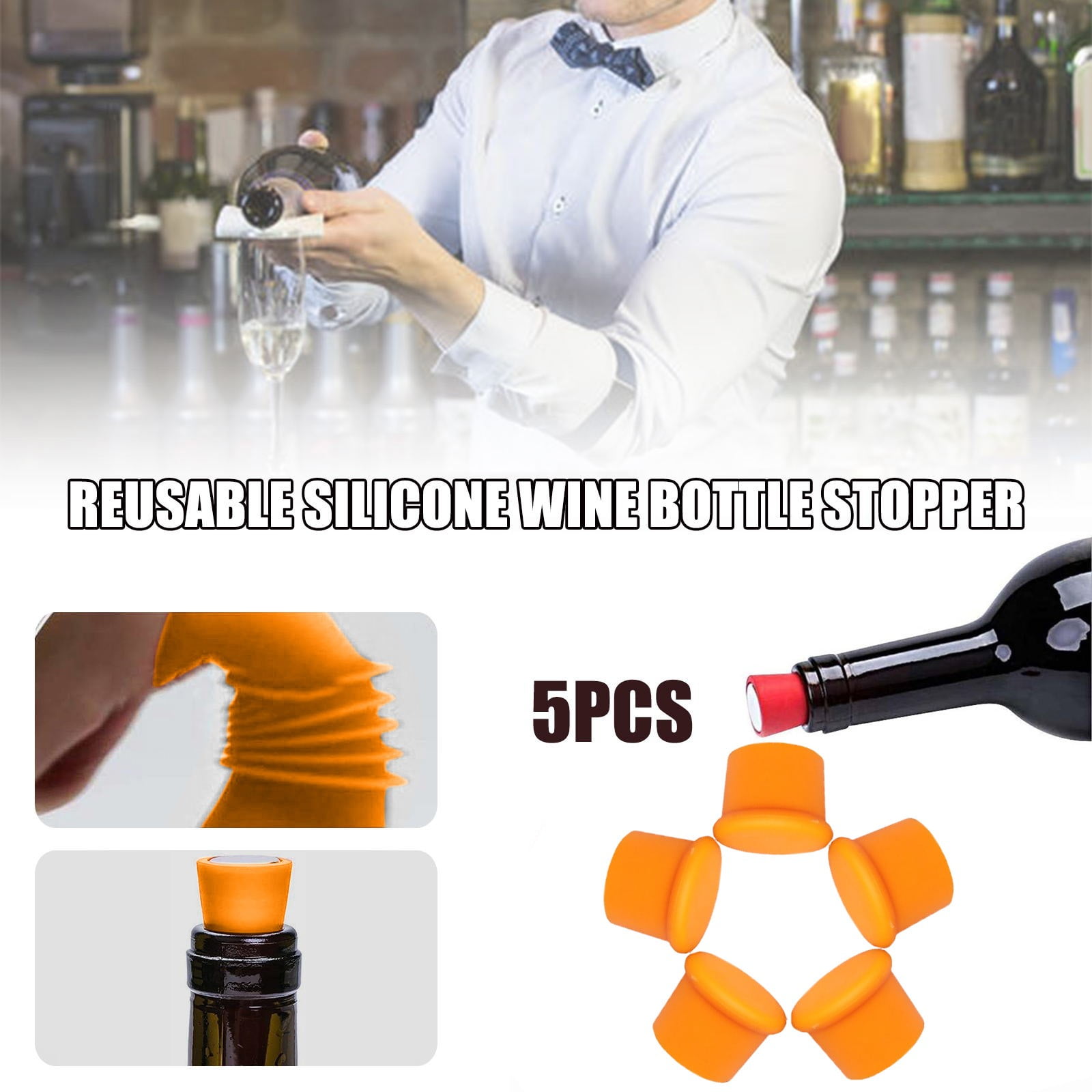 Reusable Silicone Wine Bottle Stopper Beverage Bottle Stoppers Wine Sto RASBBB 