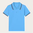 thumbnail image 4 of Cethrio Boys Polo Shirts, Collared School Uniform Cotton Pullover Short Sleeve Shirts Sky Blue Size 6, 4 of 8