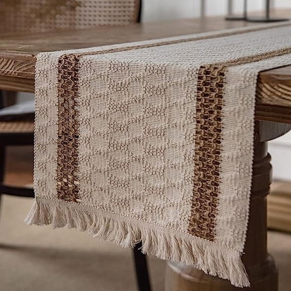 XmhyTop Handmade Crochet Tablecloth Cotton Table Cloth Square Table Cover for Kitchen Dinning Wedding Party Decoration, Beige, 55*55 Inch