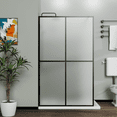 thumbnail image 3 of Frost Glass Shower Screen Walk-in Shower Door Aluminium 4-panel Design 34"×72", 3 of 5