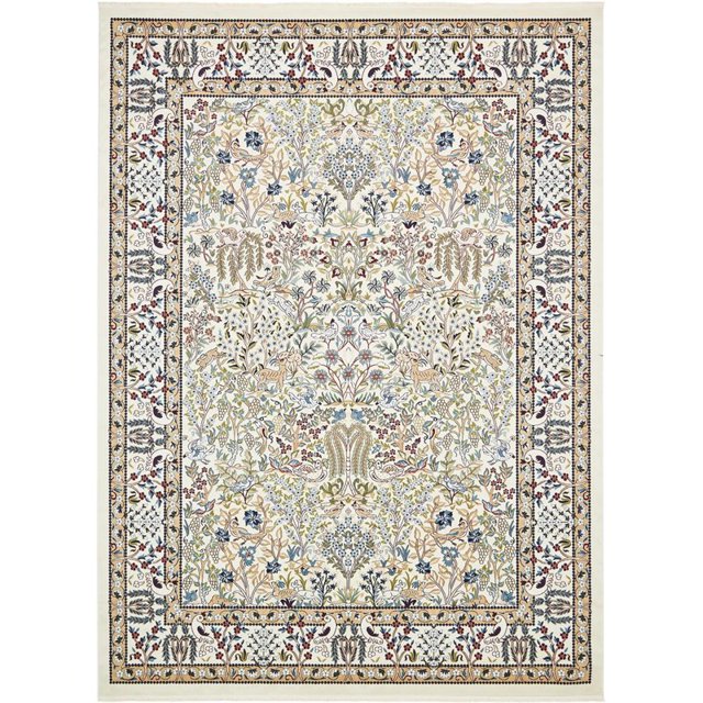 Unique Loom Narenj Textured Hunting Design Rug 10' x 13' Rectangle Ivory/Tan