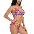 thumbnail image 2 of Kdxio Magic Mushrooms Print Women's 2 Piece High Waisted Wrap Spaghetti Strap Summer Swimsuit Bikini Set-X-Large, 2 of 7
