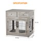 thumbnail image 2 of Yeshouse Muebles de japara perros con cojín y 2 cajones de almacenamiento, perrera de perros de interior y jaula para perros pequeños, medianos, grandes, casa de perro de mesa final, 2 of 8