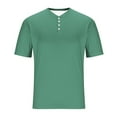 thumbnail image 6 of Men Shirts Fashionable Short Sleeved Button Round Neck Casual Solid Color Everyday Shirts for Men, 6 of 6