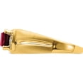 thumbnail image 4 of 14K Yellow Gold Emerald-Cut Created Ruby And Diamond Mens Ringsize 10 (Width 2.1 To 8.3) - Jbsp, 4 of 5