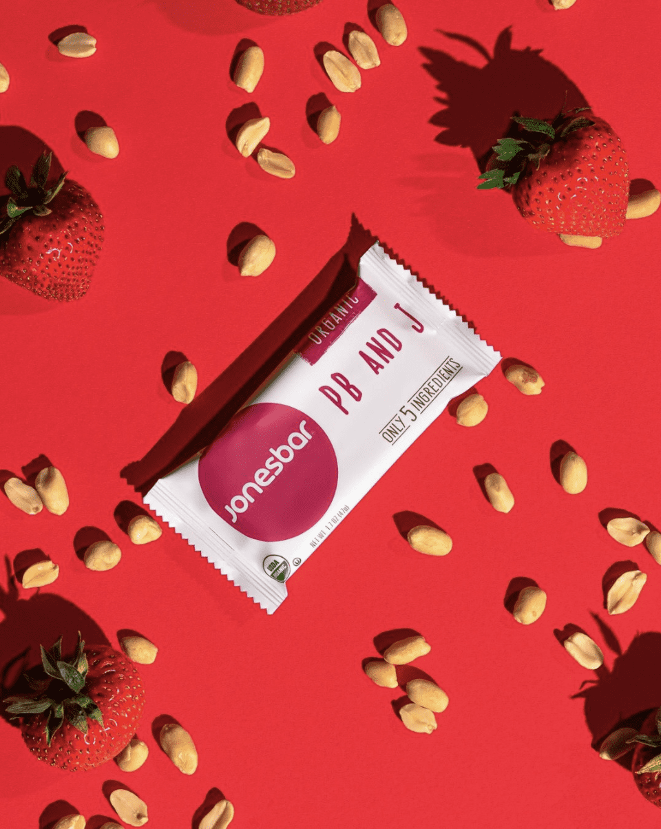 Organic Peanut Butter & Jelly Fruit & Nut Bar, Jonesbar, Certified Organic & Kosher, Gluten Free, Vegan, 12 Count (Pack of 1)