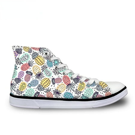 

Fashion Casual Flat Vulcanized Women s Shoes Pineapple Fruit Pattern Students High-top Canvas Shoes for Girls Chaussure