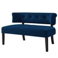 thumbnail image 1 of Posh Living Addilynn 17.8" Velvet Upholstered Bench in Navy/Espresso, 1 of 10