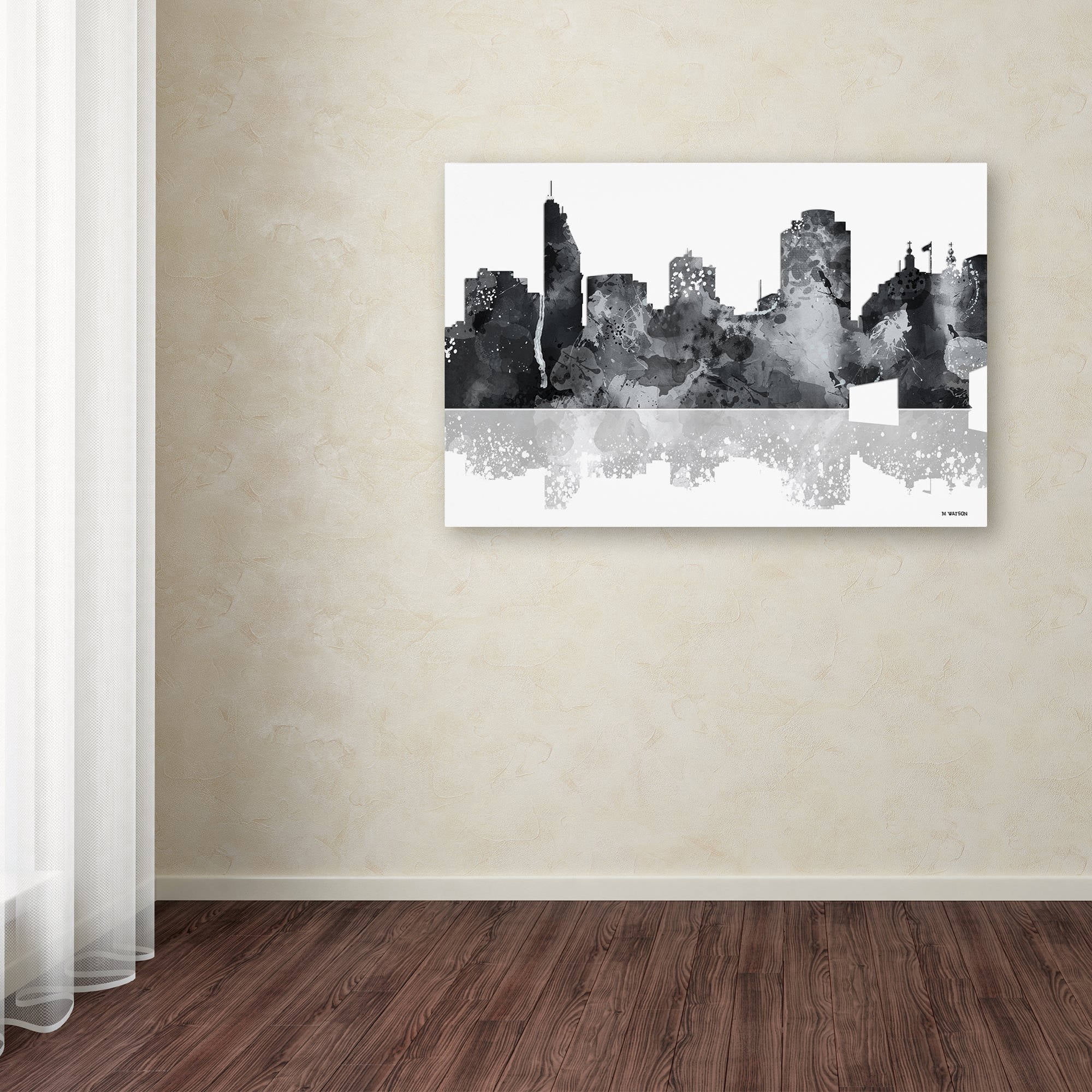 Trademark Fine Art "Cincinatti Ohio Skyline BG-1" Canvas Art by Marlene Watson