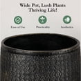 thumbnail image 6 of Worth 12" Round Planter, Lightweight Magnesium Oxide Cement Plant Pot, Grey, 6 of 11
