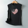 thumbnail image 4 of Wycnly Womens 4th of July Tank Tops Comfy Loose Independence Day Patriotic Shirts Vest Summer Fashion American Flag Heart Print Crewneck Sleeveless Blouse Black l, 4 of 4