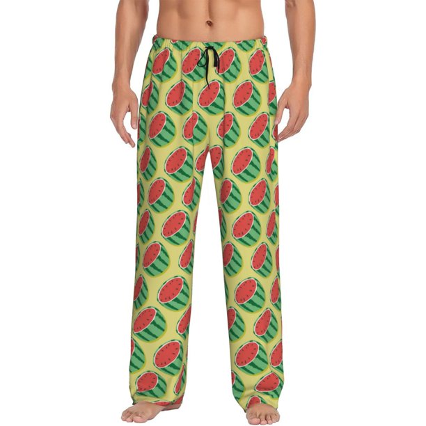 Balery Summer Watermelon Pantalones de pijama para hombre, pijama ultraligero, pantalón de descanso-3X-Large