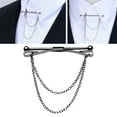 thumbnail image 3 of Classic Mens Shirt Collar Bar Pin with Chain Cravat Clasps Jewelry Decor Brooch, 3 of 9