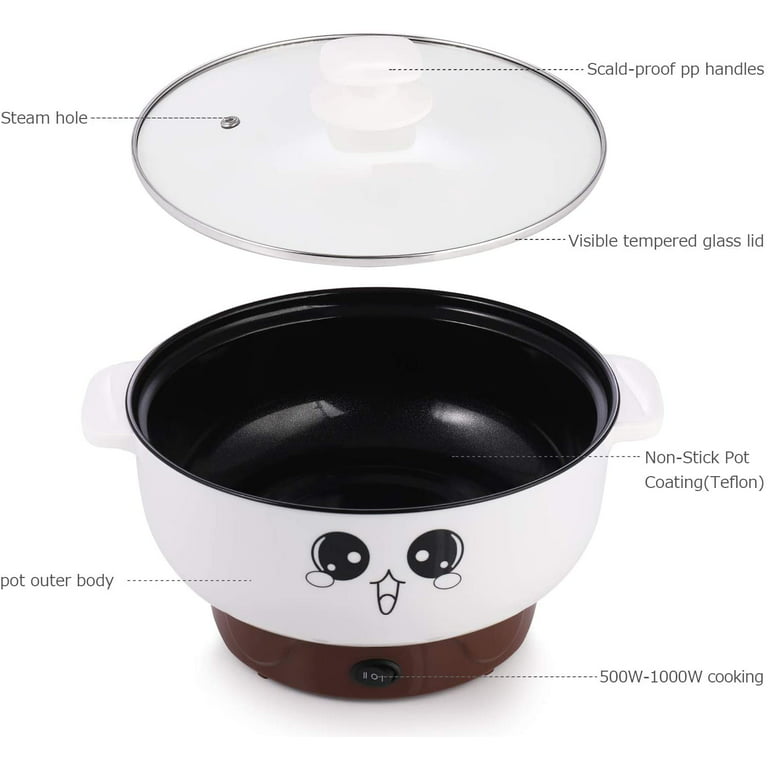 6L 1600w electric hot pot frying pan multicooker aluminum alloy non stick electric  skillets cooking soup pots food steamer