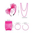thumbnail image 4 of sweethay Disfraz Disfraz Guantes Pendientes Años 80 Accesorios Discotecas Estilo Decoraciones Cosplay Props para Mujeres Niñas rosa rojo Type2 NO2, 4 of 6