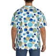 thumbnail image 3 of Kdxio Men's Hawaiian Shirt for Men Short Sleeve Shirt Golden Blue Snowflakes Summer Casual Holiday Beach Button Down T-Shirts, 3 of 5