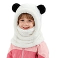 thumbnail image 3 of Bobifish Boys Winter Hat Warm Panda Ear Hooded Hat With Face Scarf Cold Weather Fluffy Windproof Hat, 3 of 9