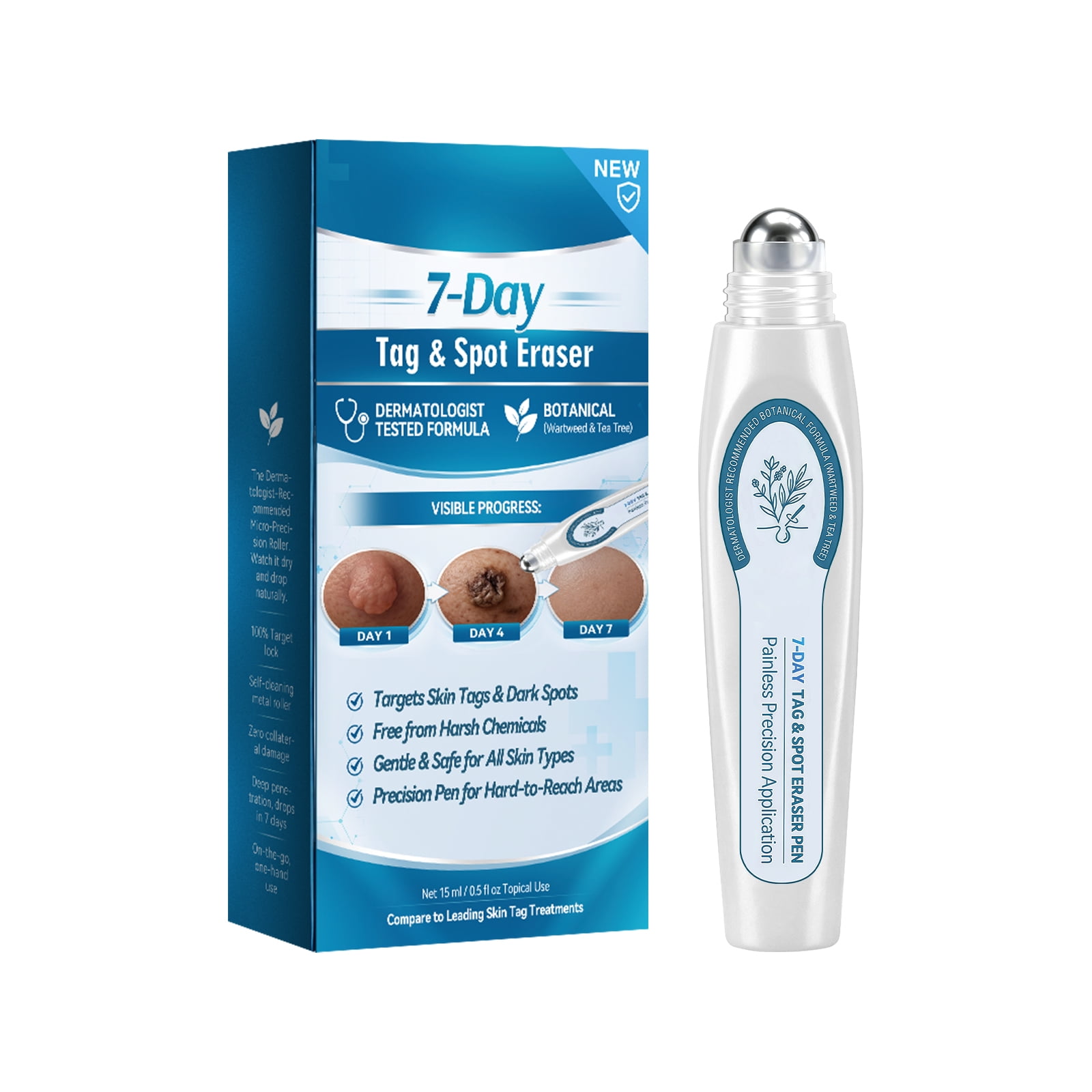 7 Day Spot and Tag Care Pen, Beauty Rollerball Pen with Salicylic Acid, Targeted Skin Care Serum for Smoother Looking Skin, Moisturizing Nourishing Formula for Daily Body Care
