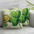 thumbnail image 2 of Nawypu St. Patrick's Day Lumbar Decorative Rectangle Pillow Cover  Shamrock Clover Gold Coins Porch Patio Outdoor Pillowcase, Polka Dots Irish Sofa Couch Cushion Case Home Decor 2pc, 2 of 6