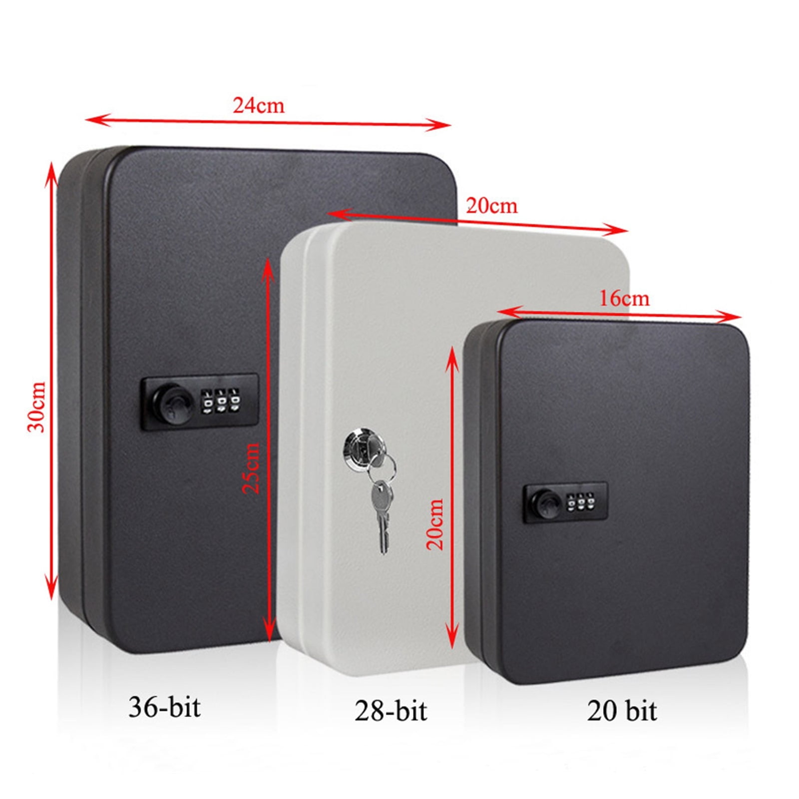 Storage Cabinet Car Home Security Lockable Key Safe Box Office Combination Lock Password Wall Mounted Resettable Code Metal ,Prevent Theft