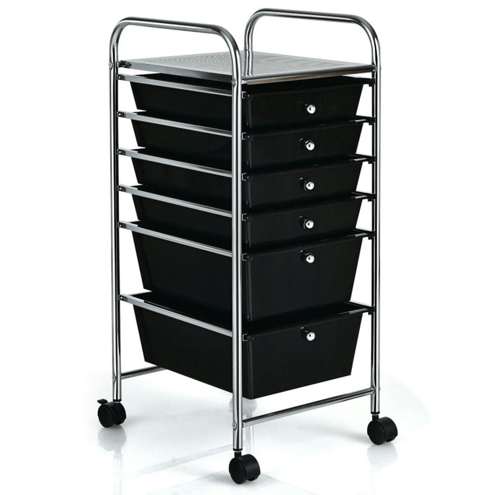 Demi Bonn 6 Drawers Rolling Storage Cart Organizer with 4 Universal Casters, Black