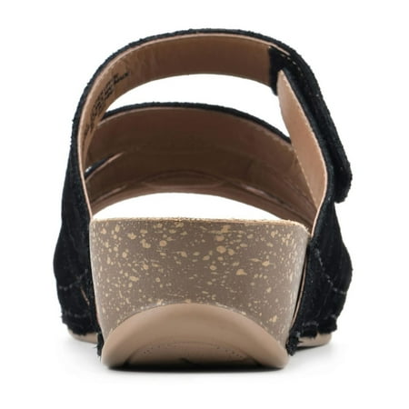 

White Mountain Womens Fame Suede Cork Wedge Sandals
