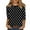 Black, variant on ABATAB 3/4 Sleeve Shirts for Women Fashion Plus Size Polka Dot Crew Neck Business Casual Tops Loose Fit Vacation Work Blouses(X-Large,Yellow)