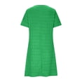 thumbnail image 6 of Women's Casual Short Sleeve Midi Dress Round Neck Textured Fabric A-Line Silhouette with Pockets Lightweight Breathable Work Office Daily Wear Sheath Dress, 6 of 7