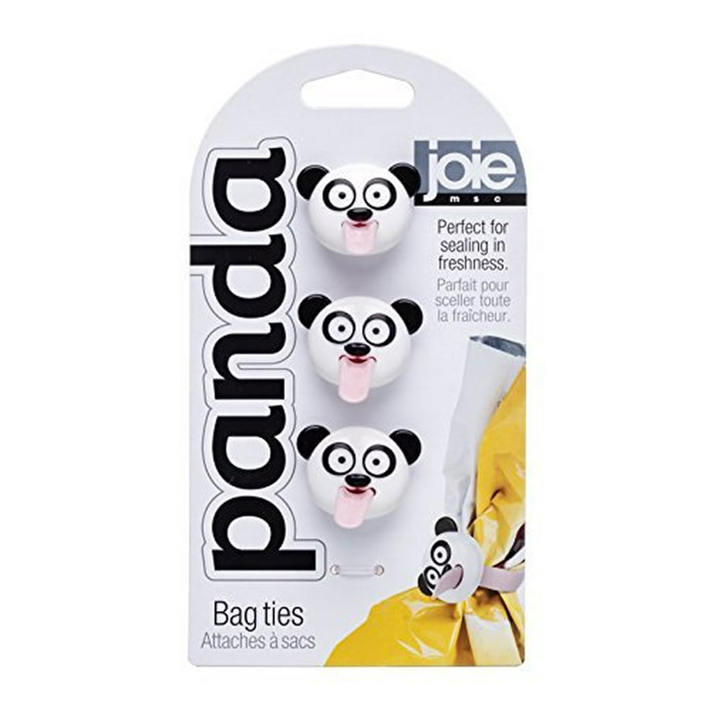 Joie Panda Bear Theme Silicone Bag Ties 3pk Multi Purpose Reusable
